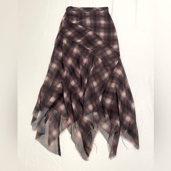 Unif riff plaid chiffon maxi skirt - Picture 4 of 7